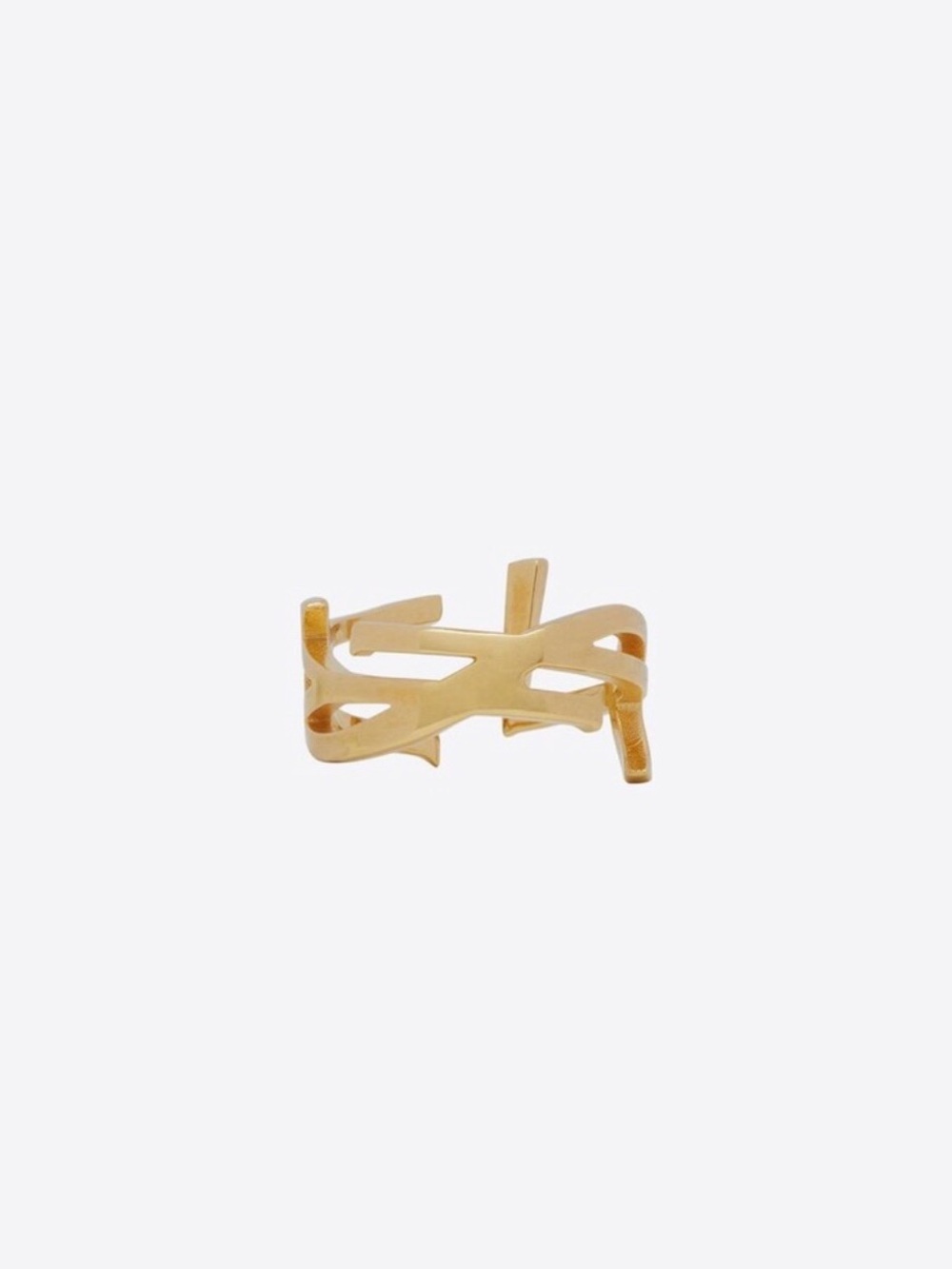 Saint Laurent YSL Opyum Twist Gold-Tone Ring Size 7 Made in Italy